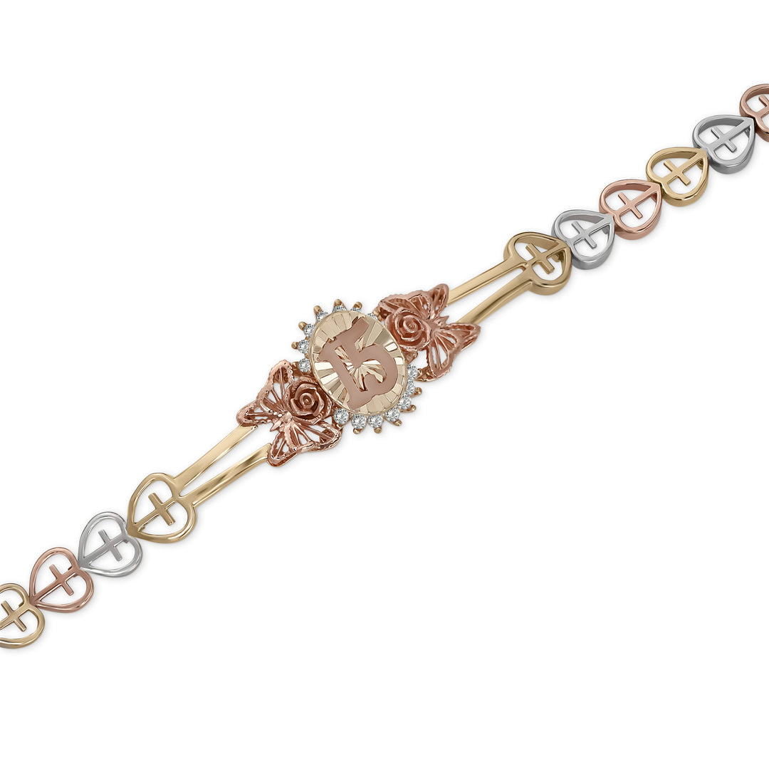 14k Gold Quinceañera Bracelet