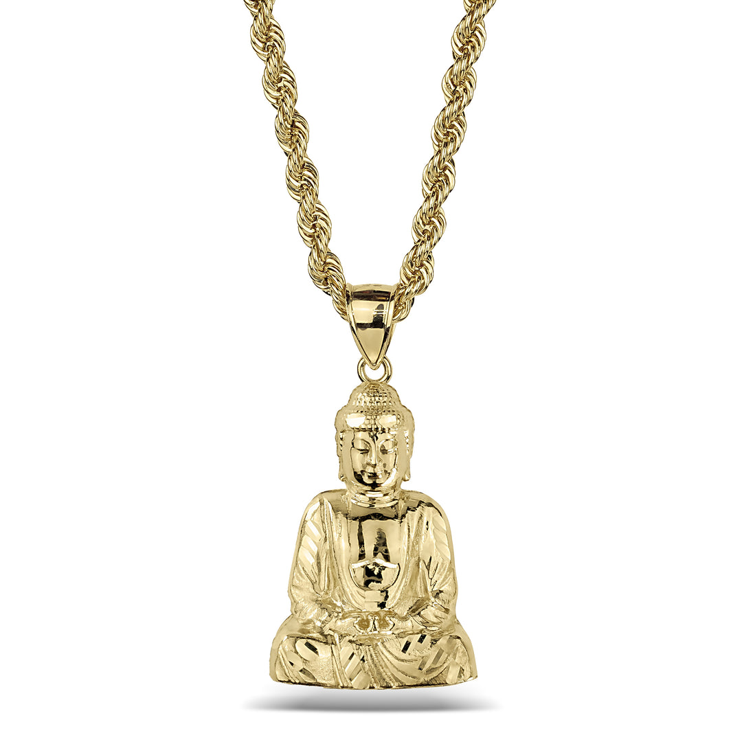 10k Gold Classic Buddha Pendant