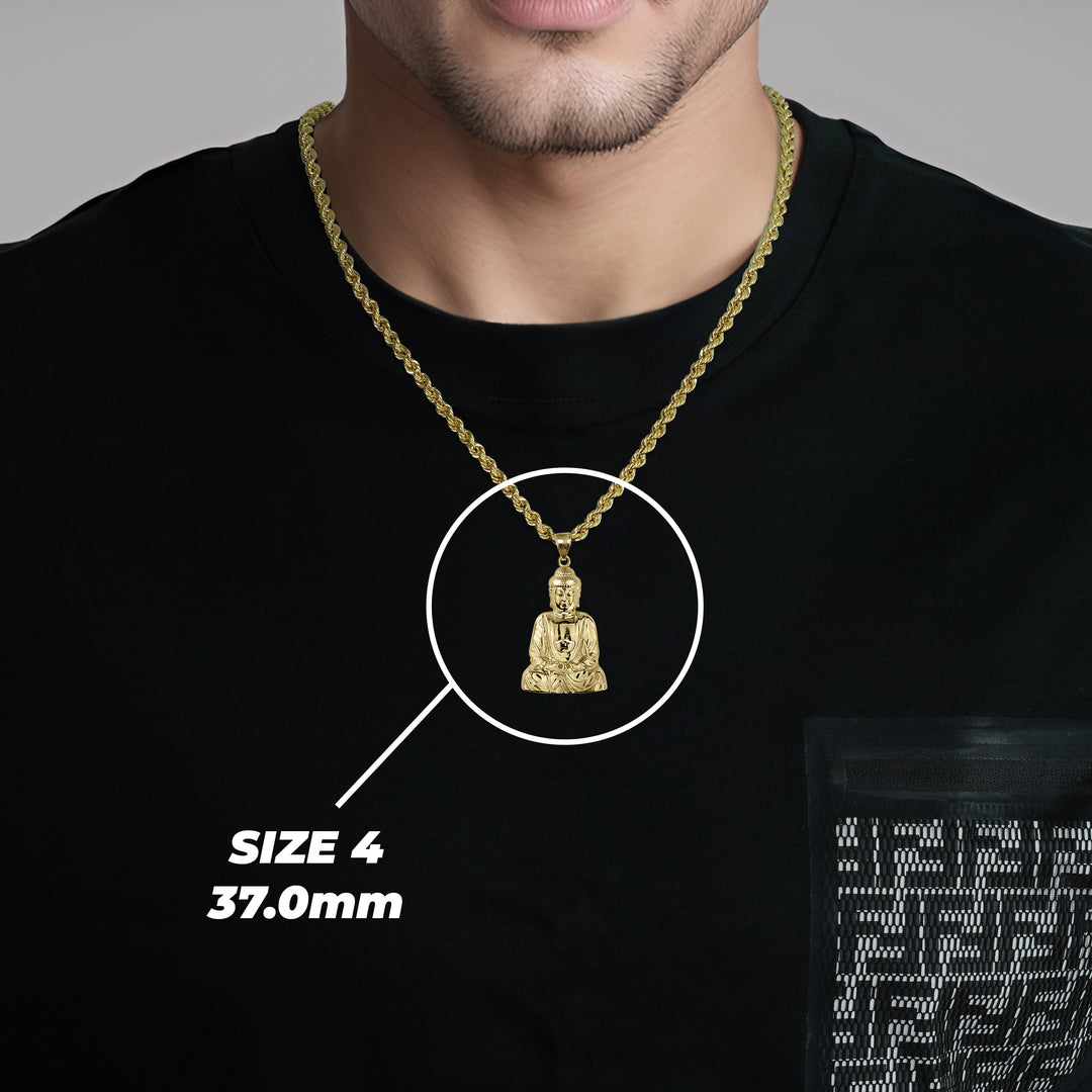 10k Gold Classic Buddha Pendant