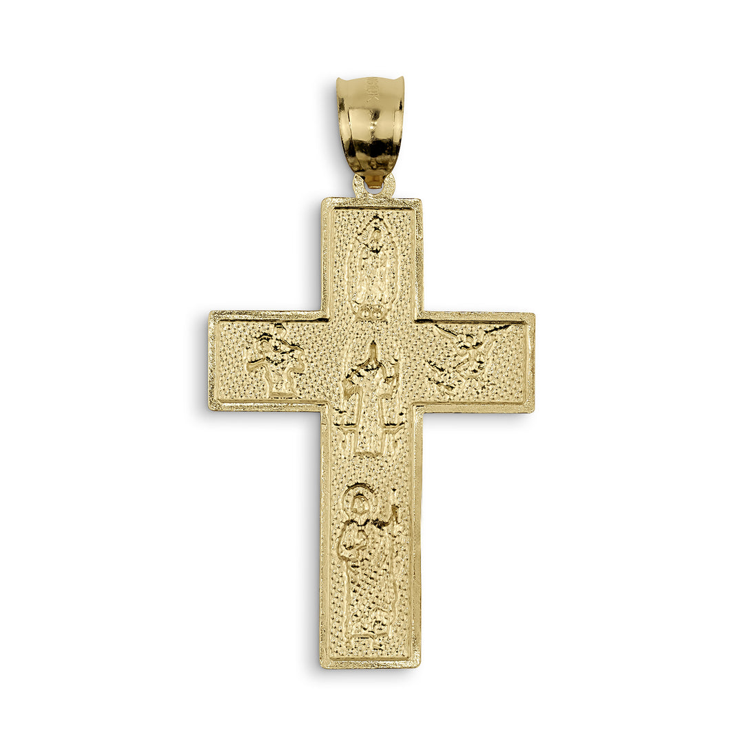 10k & 14k Gold Religious Two-Tone Cross Pendant