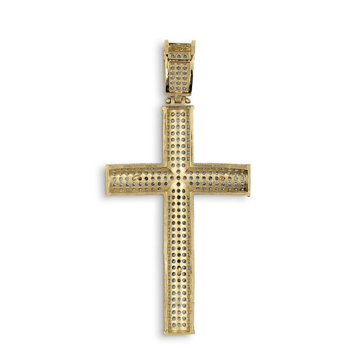 10k & 14k Gold Hermo Iced Crucifix Cross CZ Pendant