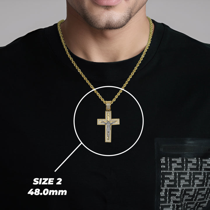 10k & 14k Gold Nemo Iced Crucifix Cross CZ Pendant