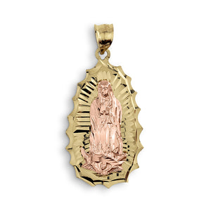 10k & 14k Gold Ovo Two-Tone Guadalupe Pendant