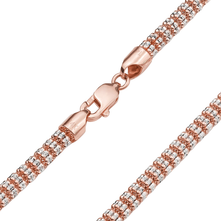 10k & 14k Rose Gold Two-Tone Classic Ice Chain