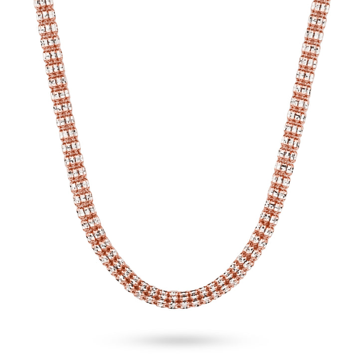 10k & 14k Rose Gold Two-Tone Classic Ice Chain