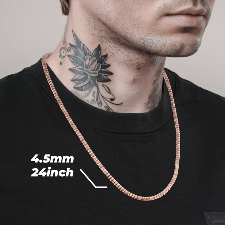 10k & 14k Rose Gold Two-Tone Classic Ice Chain