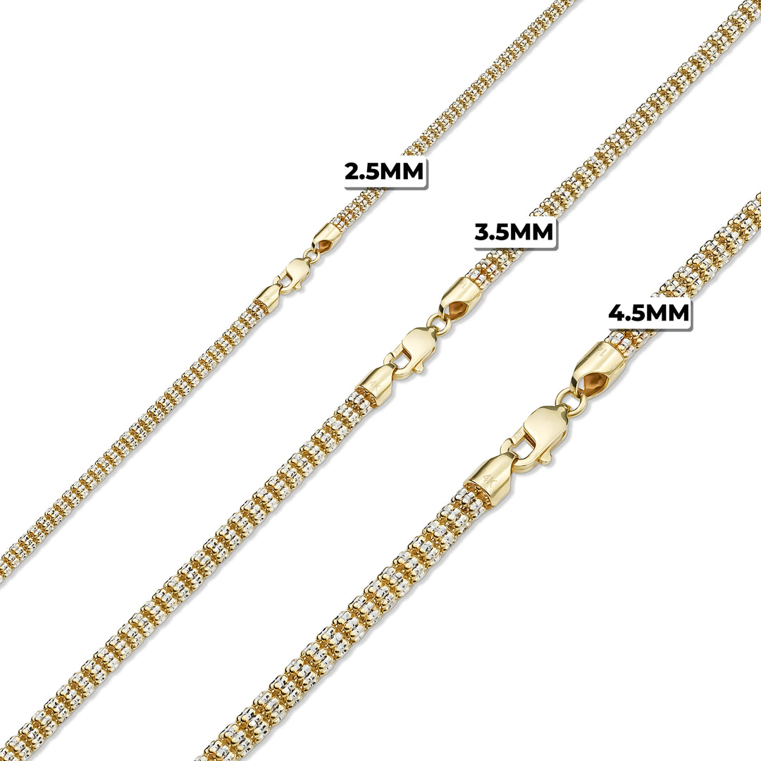 10k & 14k Yellow Gold Two-Tone Classic Ice Chain