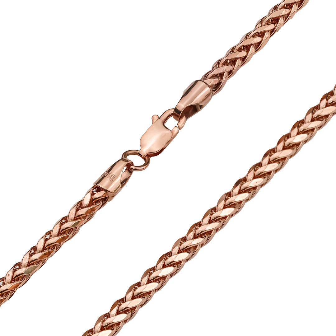 10k & 14k Rose Gold Classic Wheat Palm Chain