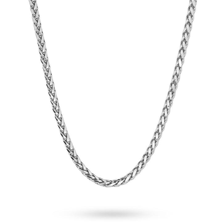 10k & 14k White Gold Classic Wheat Palm Chain