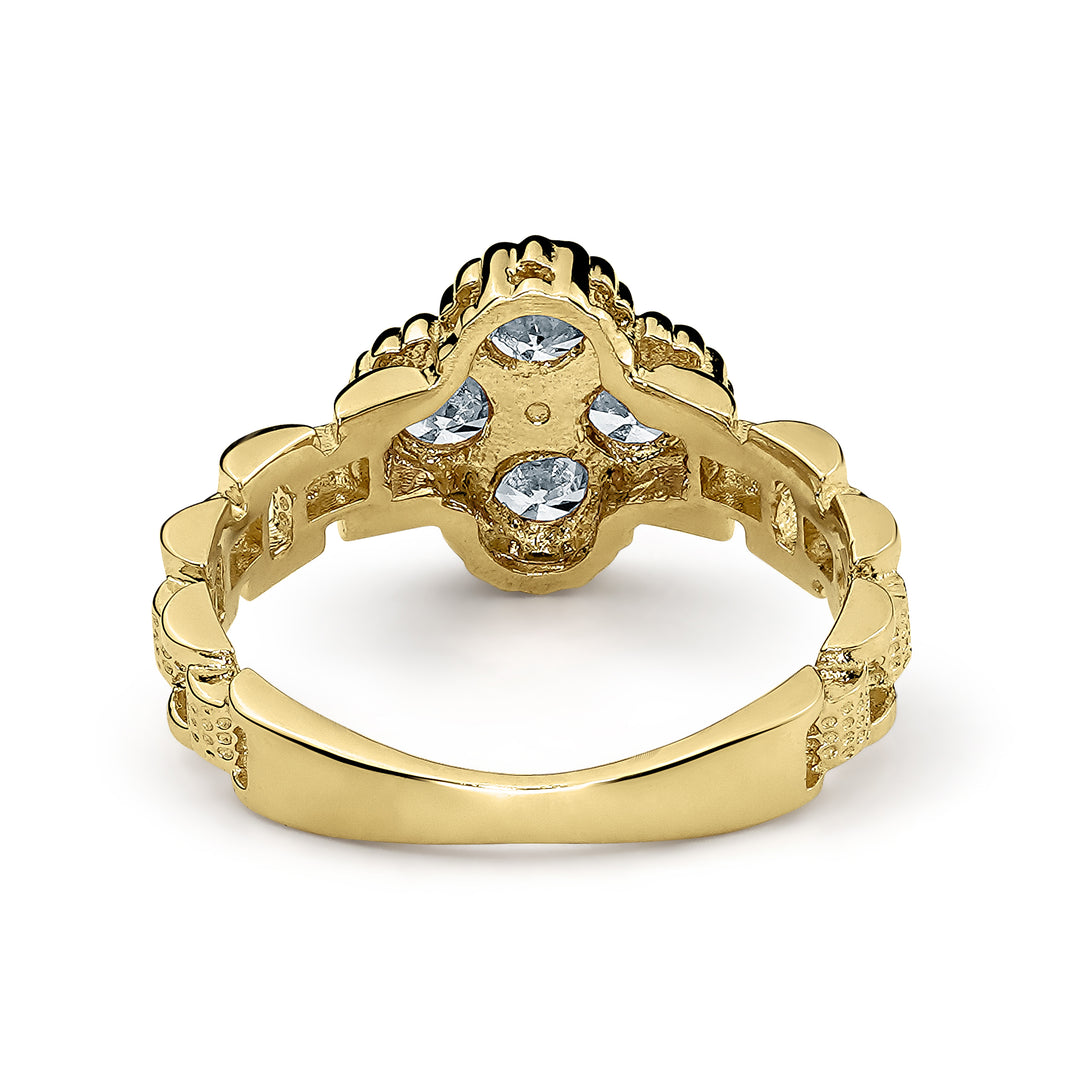 10k Gold Luxe Clover Rollie Band Ring