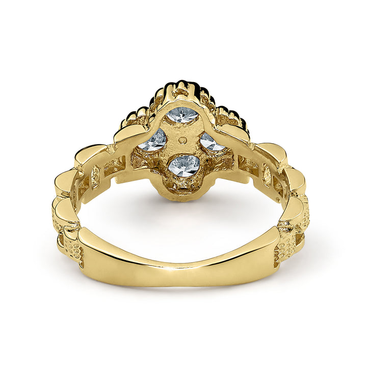 10k Gold Luxe Clover Rollie Band Ring