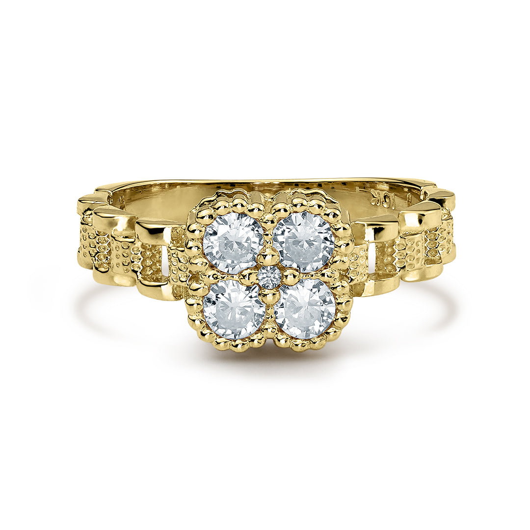 10k Gold Luxe Square Rollie Band Ring