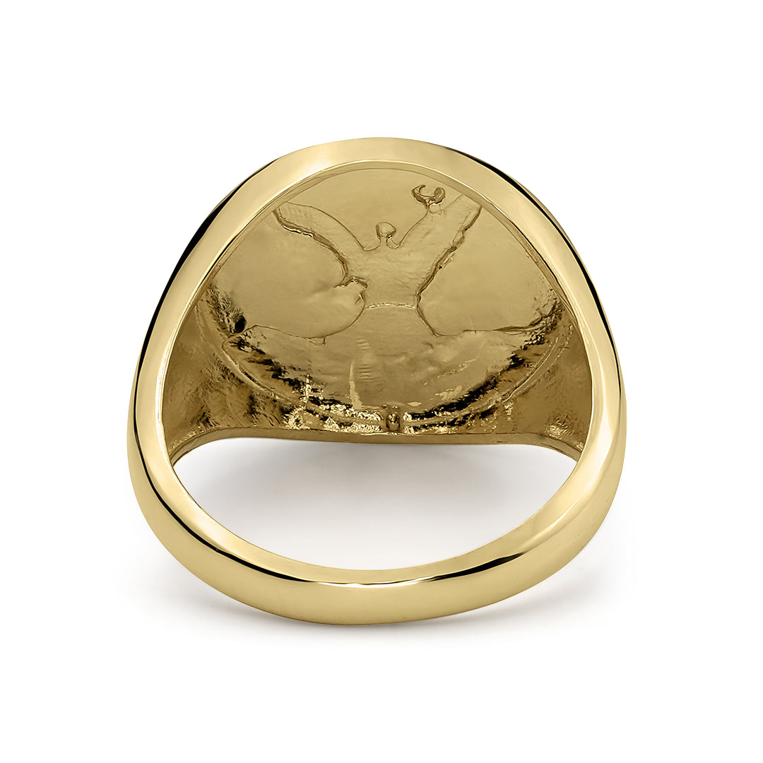 10k & 14k Gold Classic Centenario 50 Pesos Round Ring