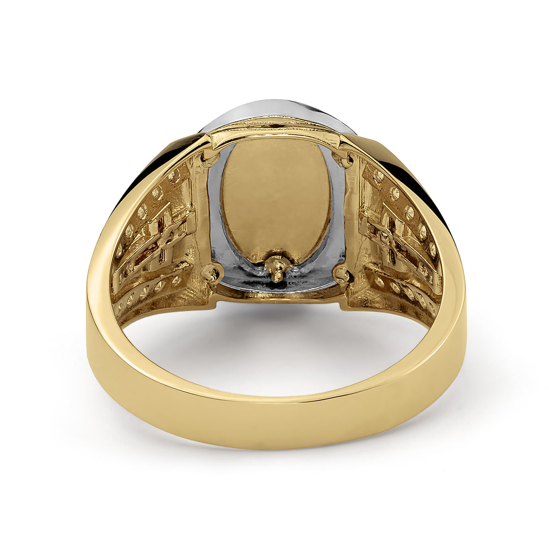 14k Gold San Judas Tricolor CZ Luxe Ring