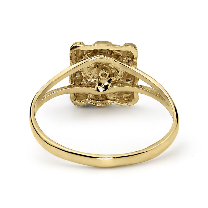 10k & 14k Gold Classic Nugget Square Slim Ring