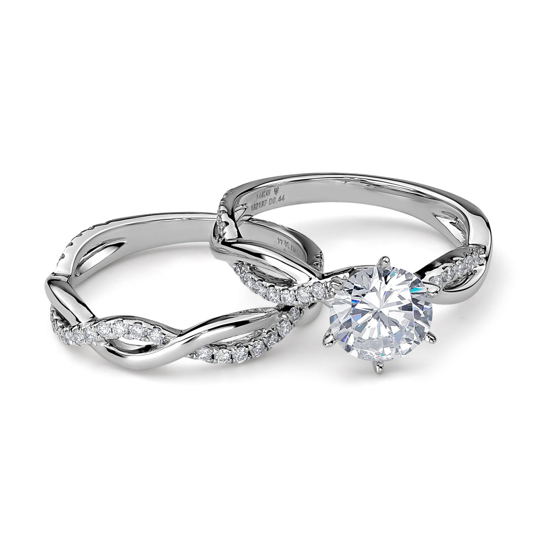 14k White Gold Lawri Lab Grown Diamond Ring Set