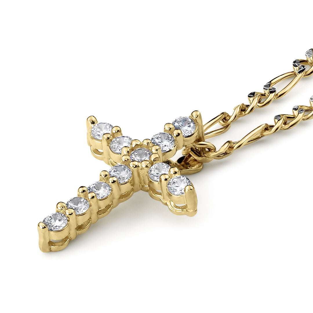 10k Gold Luxe Mini Cross Pendant