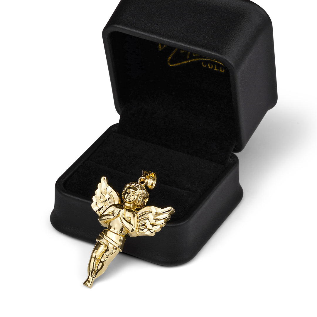 10k Gold Classic Praying Angel Pendant