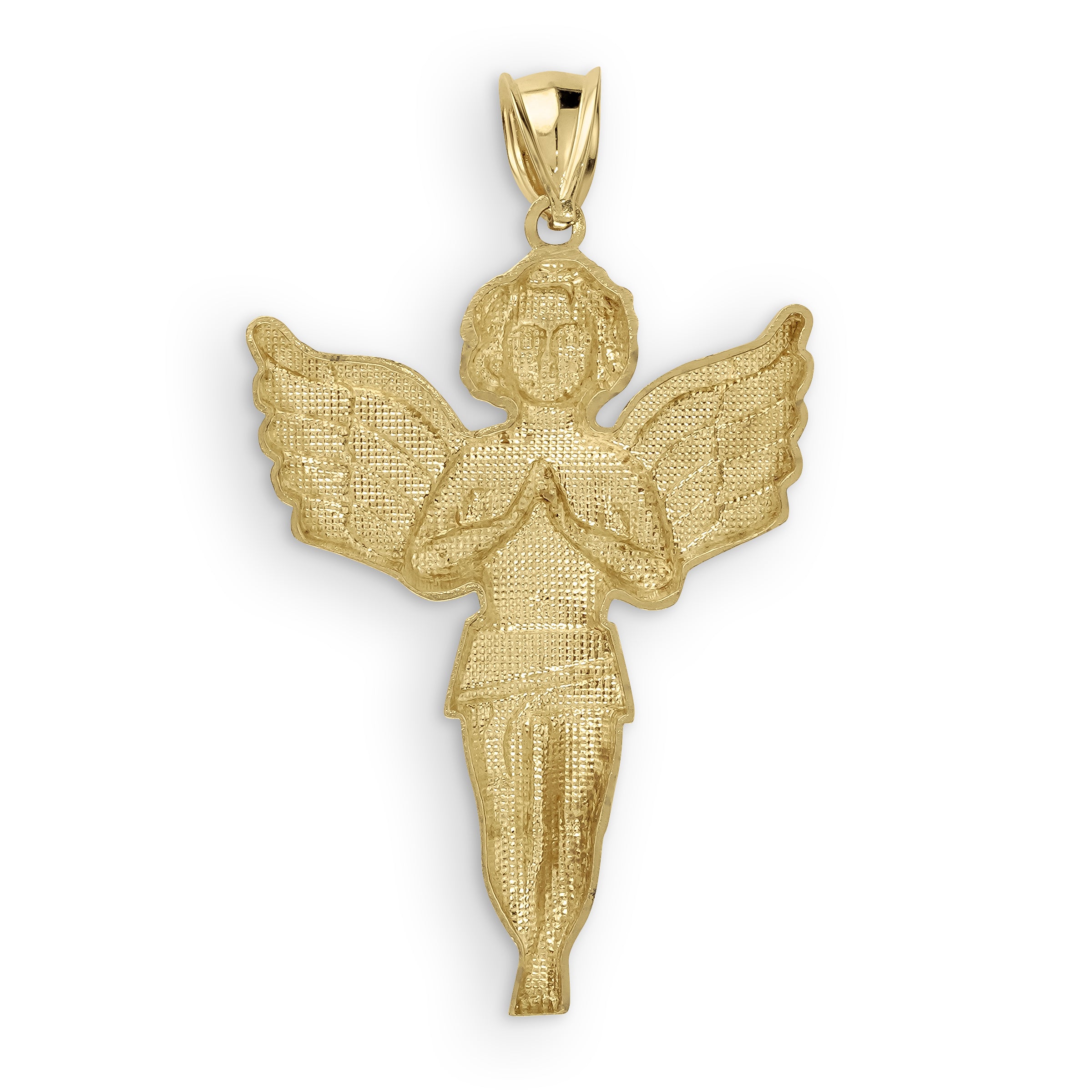 10K Gold Angel Pendant Necklace top