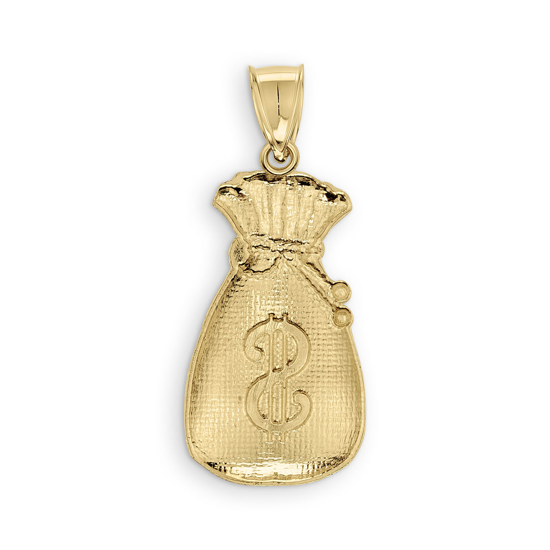 10k Gold Kali Money Loot Bag DC Two-Tone Pendant