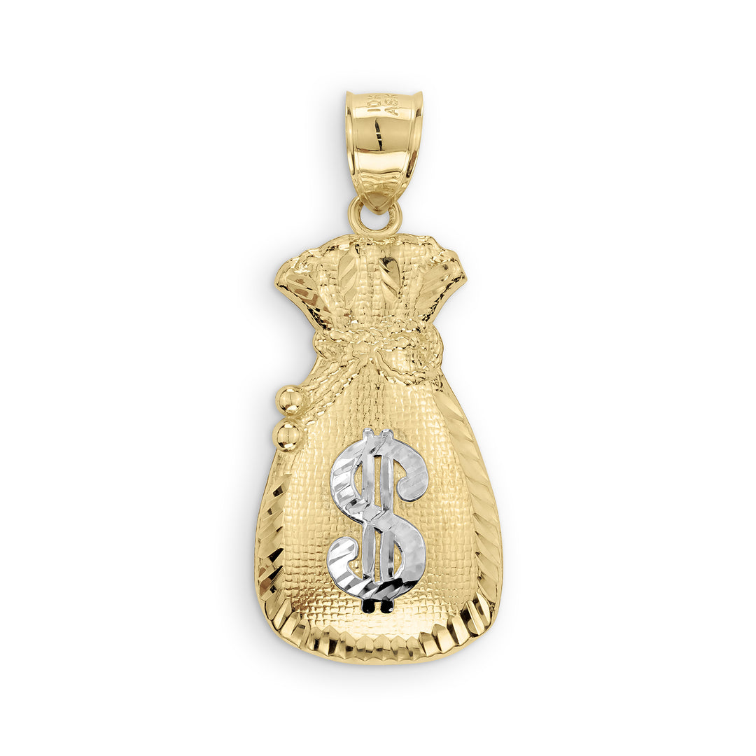 10k Gold Kali Money Loot Bag DC Two-Tone Pendant