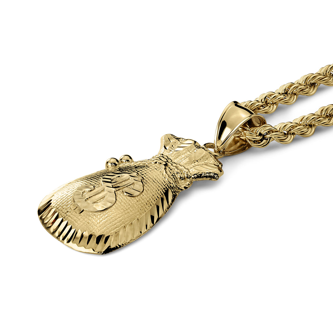 10k Gold Kali Money Loot Bag DC One-Tone Pendant