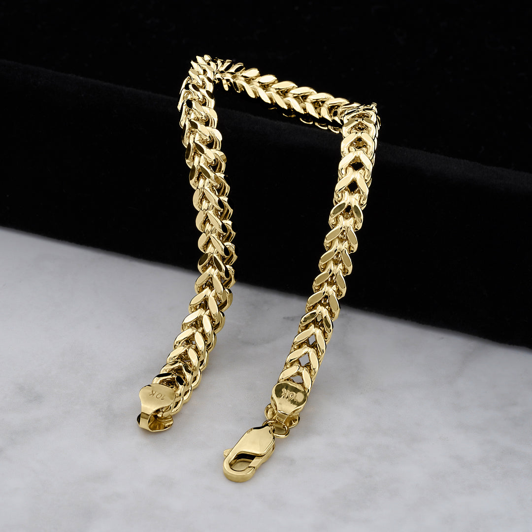 10k & 14k Gold Classic Franco Link Bracelet (Hollow)