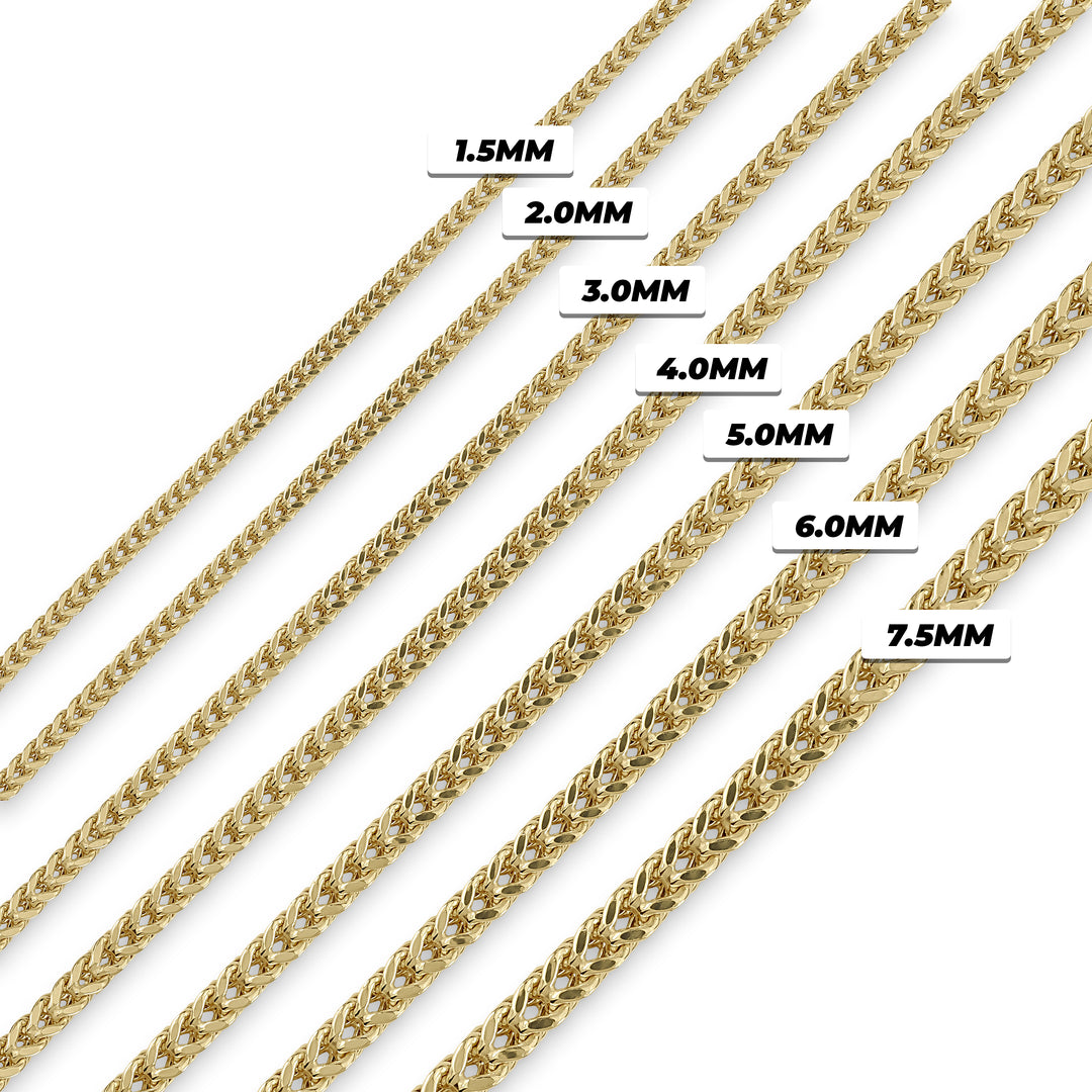 10k & 14k Gold Classic Franco Link Bracelet (Hollow)