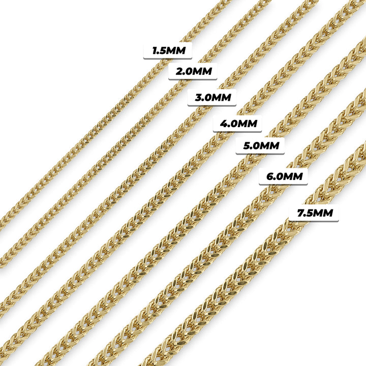 10k & 14k Gold Classic Franco Link Bracelet (Hollow)