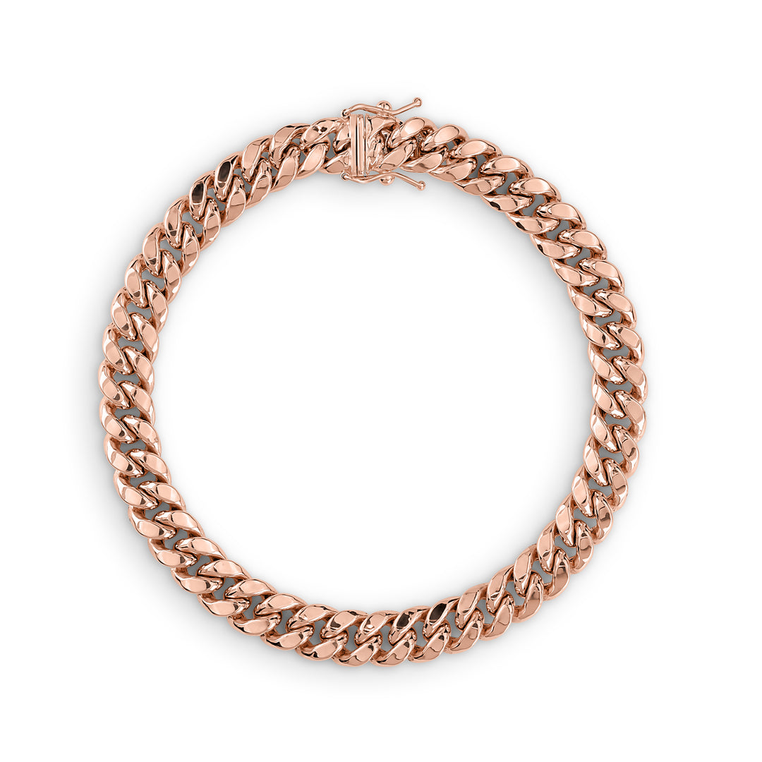 10k Rose Gold Classic Miami Cuban Bracelet/Anklet (Solid)