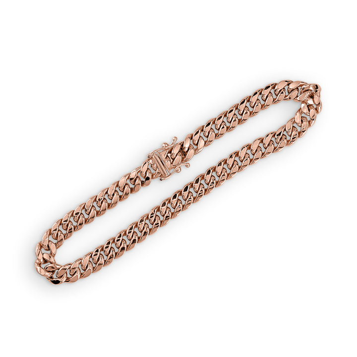 10k Rose Gold Classic Miami Cuban Bracelet/Anklet (Solid)