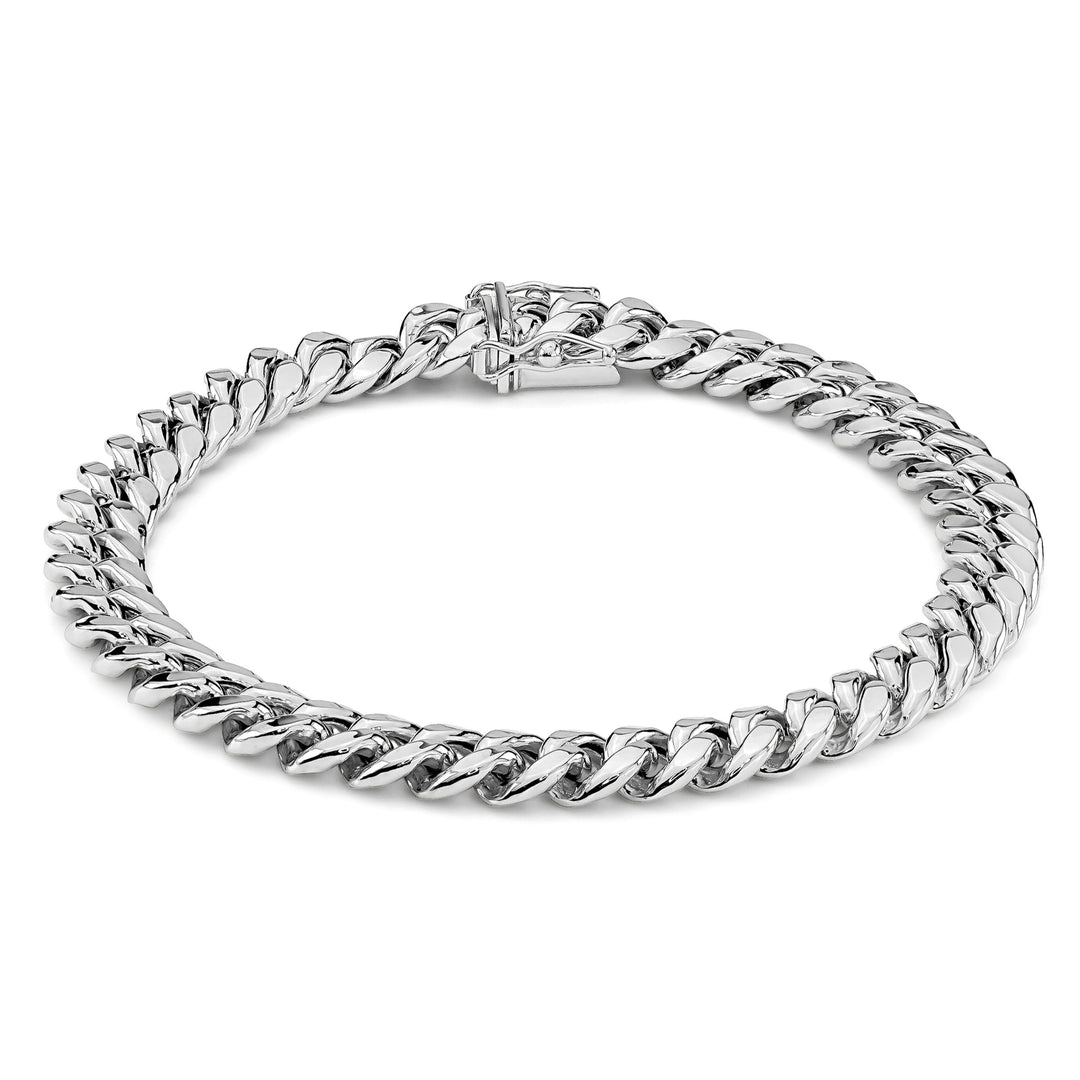 10k White Gold Classic Miami Cuban Bracelet/Anklet (Solid)