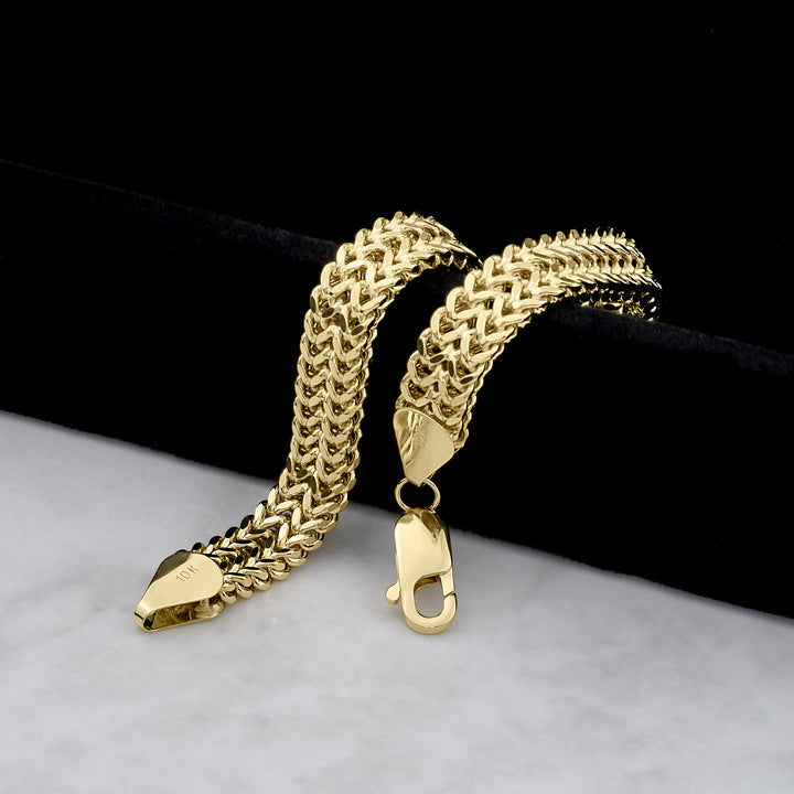 10k Gold Double Franco Link Bracelet (Hollow)