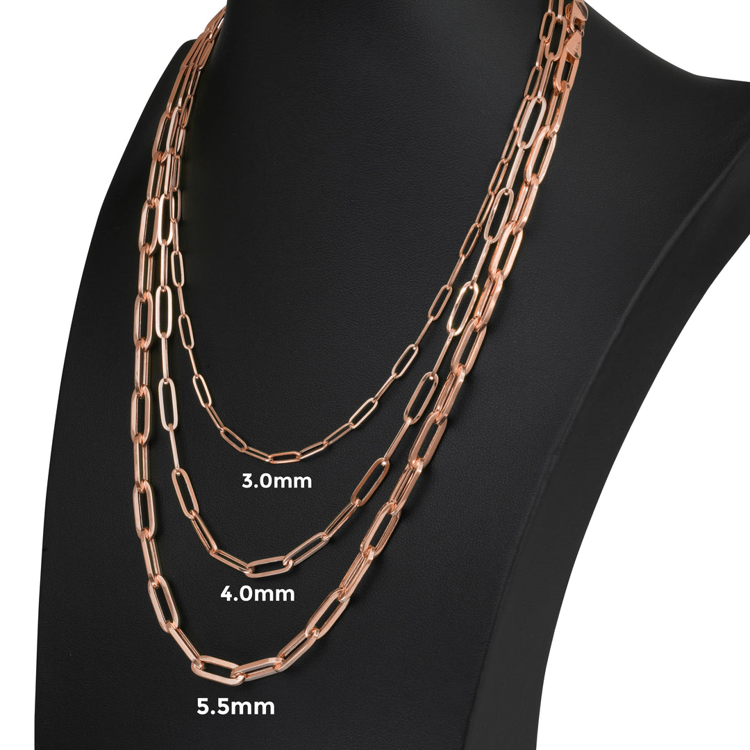 10k & 14k Rose Gold Fancy Paperclip Chain
