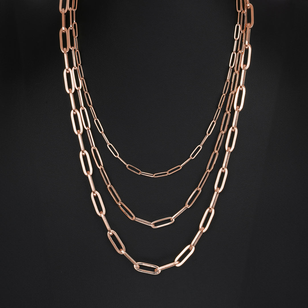 10k & 14k Rose Gold Fancy Paperclip Chain
