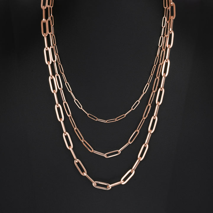 10k & 14k Rose Gold Fancy Paperclip Chain
