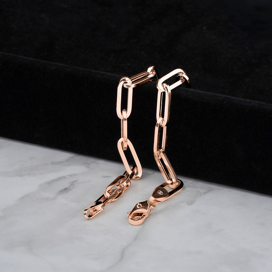 10k & 14k Rose Gold Fancy Paperclip Chain
