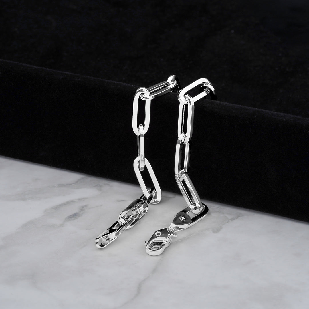 10k & 14k White Gold Fancy Paperclip Chain
