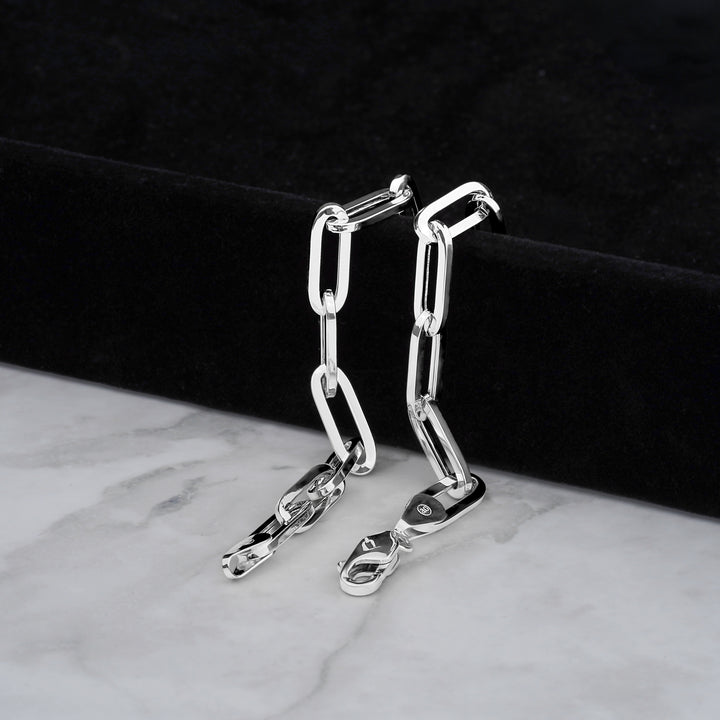 10k & 14k White Gold Fancy Paperclip Chain
