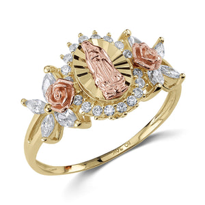 10k & 14k Gold Guadalupe Blingin Two-Tone Ring